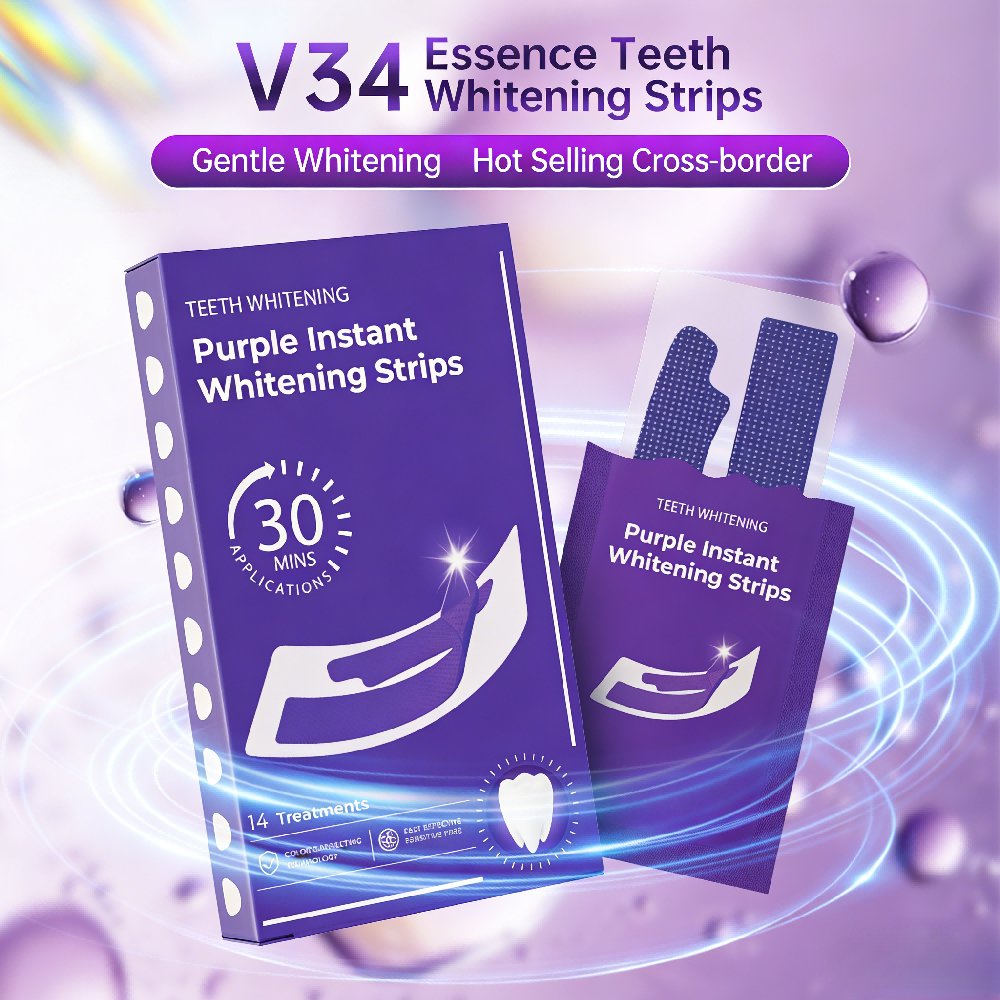 Teeth Whitening In Office - Lila Zahnaufhellungsstreifen - Ohne Empfindlichkeit, Sofortige