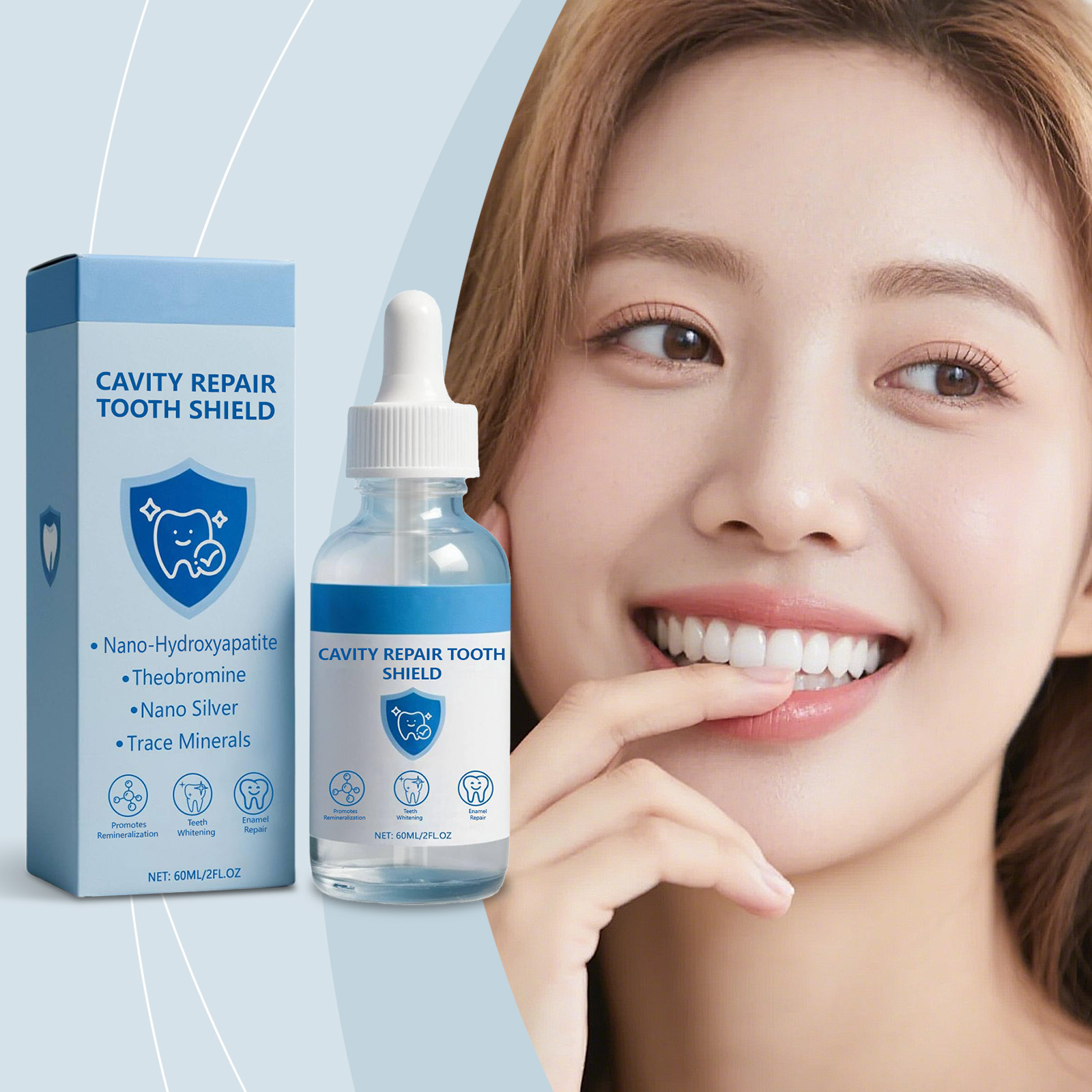 Teeth Whitening Serum - Hohlraumreparatur-Zahnserum, reduziert Zähne, Fleckenreinigung, Zahnoberfläche, Anti-Zahn-Hohlräume,