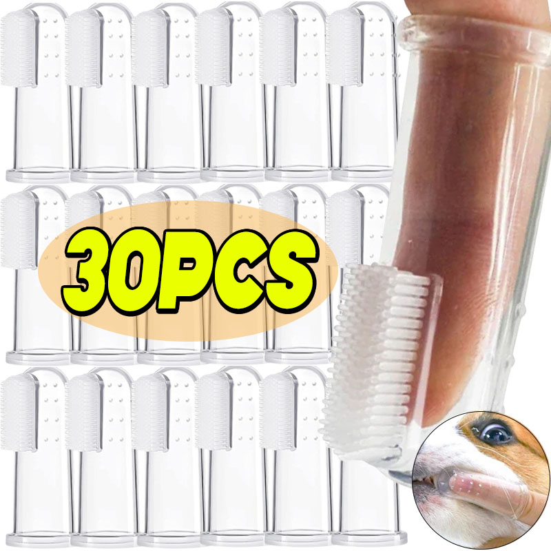 Teeth Whitening Brush - Superweiche Haustier-Finger-Zahnbürste, Teddy-Hundebürste, Mundgeruch, Zahnstein, Zahnpflege-Werkzeug,