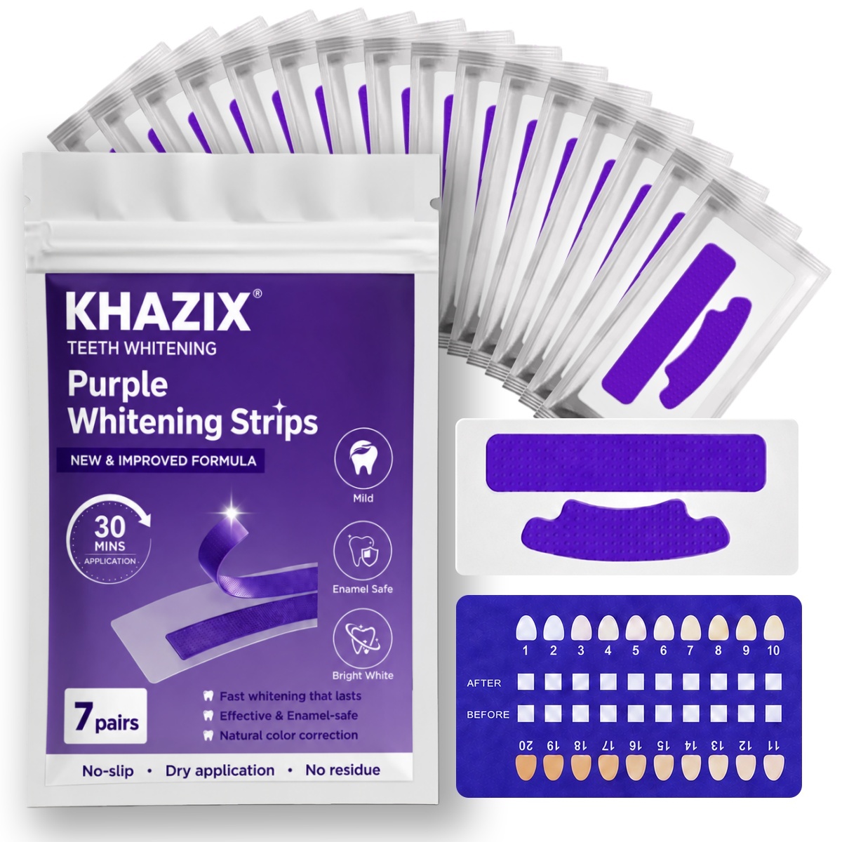 Teeth Whitening Strips Crest - 7 Paar Zahnaufhellungsstreifen für ein weißereres
