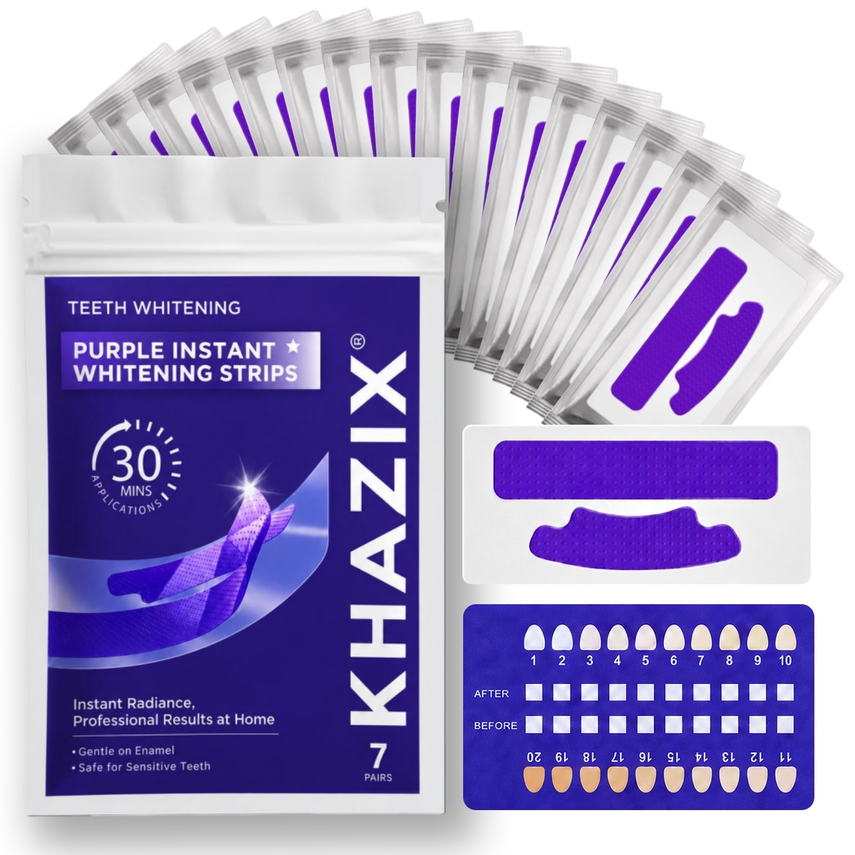 Teeth Whitening Strips Crest - 1/7 Paar Zahnaufhellungsstreifen für ein Weißereres