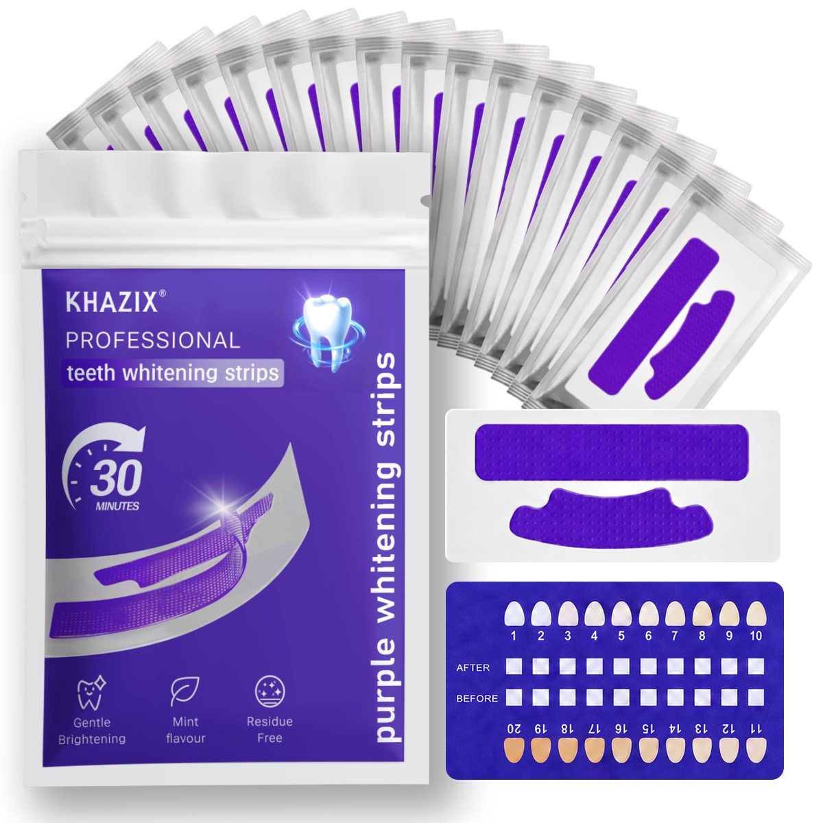 Teeth Whitening Strips Crest - 7-teiliges Zahnaufhellungs-Set für ein Weißeres Lächeln,