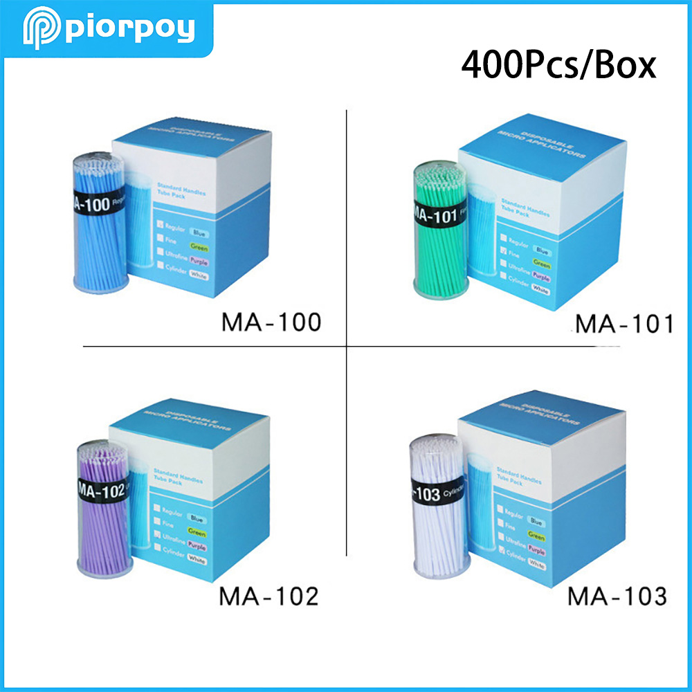 Teeth Whitening Brush - PIORPOY 400 Stück/Box Dental-Mikrobürsten, Einweg-Mikroapplikatoren mit