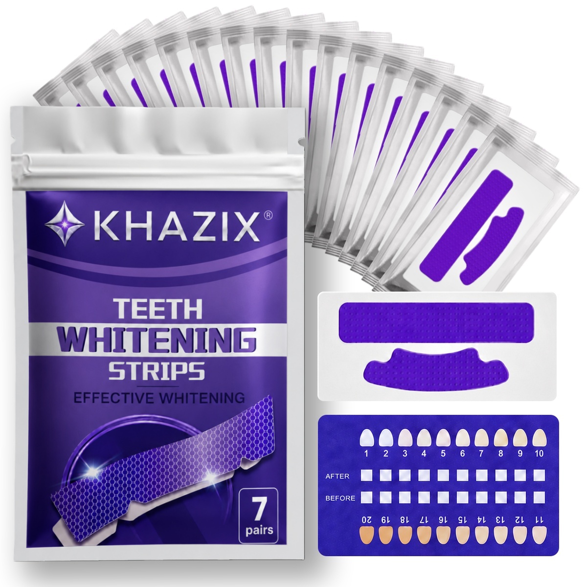 Teeth Whitening Strips Crest - 1/7 Paar Zahnaufhellungsstreifen für ein weißereres