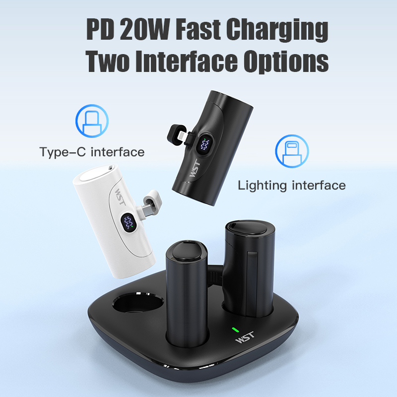 Led Mouth Tray - 4 Stück tragbare Mini-Powerbank 5000 mAh