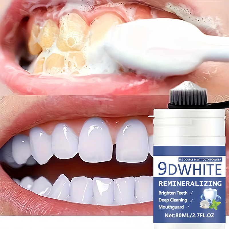 Teeth Whitening Dental - 9D Lila Zahnaufhellungspulver 80ml Tiefenreinigendes Zahnreinigungspulver,
