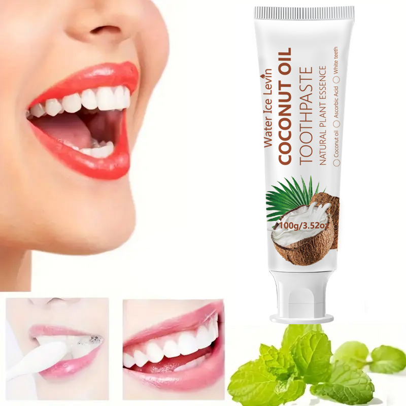 Teeth Whitening Serum - Kokosnussöl-Zahnpasta 100g Natürliche Pflanzenessenz Zähne Aufhellen